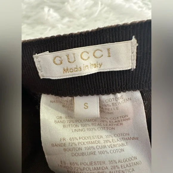 GUCCI Children Kids GG Cap Beige Blue Monogram Canvas Baseball Hat Large